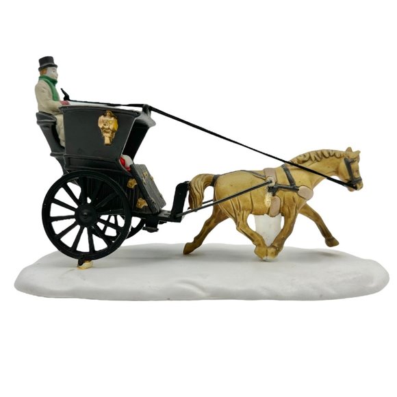 Vintage Dept 56 Kings Road Cab Figurine Horse Buggy 1989 - Picture 6 of 9